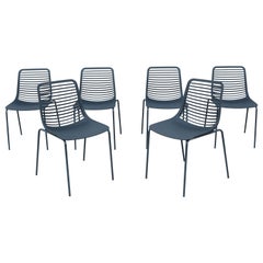 Marcello Ziliani pour Parri, chaises de salle à manger empilables modernes d'Italie, lot de 6