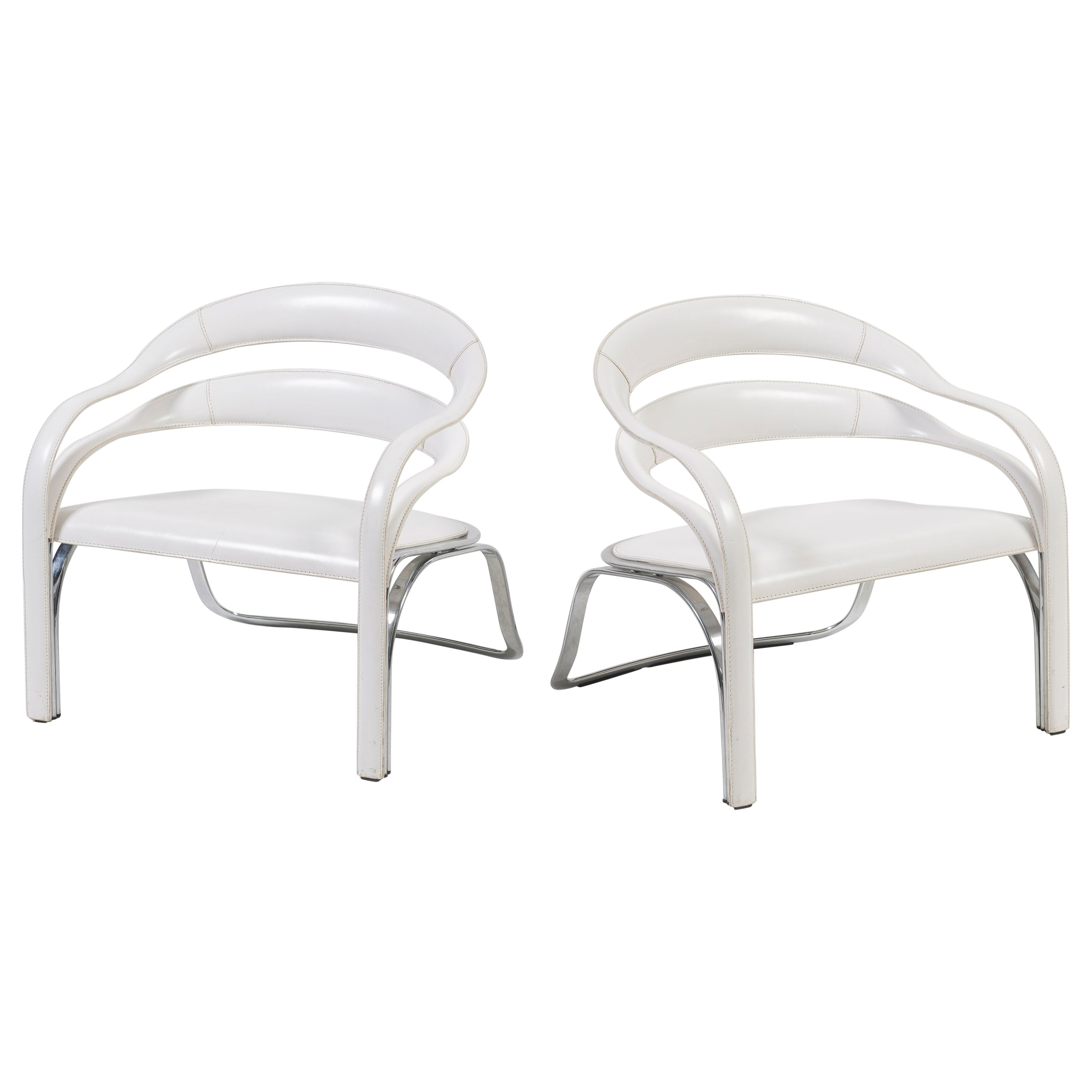 Pair of Fettuccini W Lounge Chairs by Vladimir Kagan for Fasem International For Sale