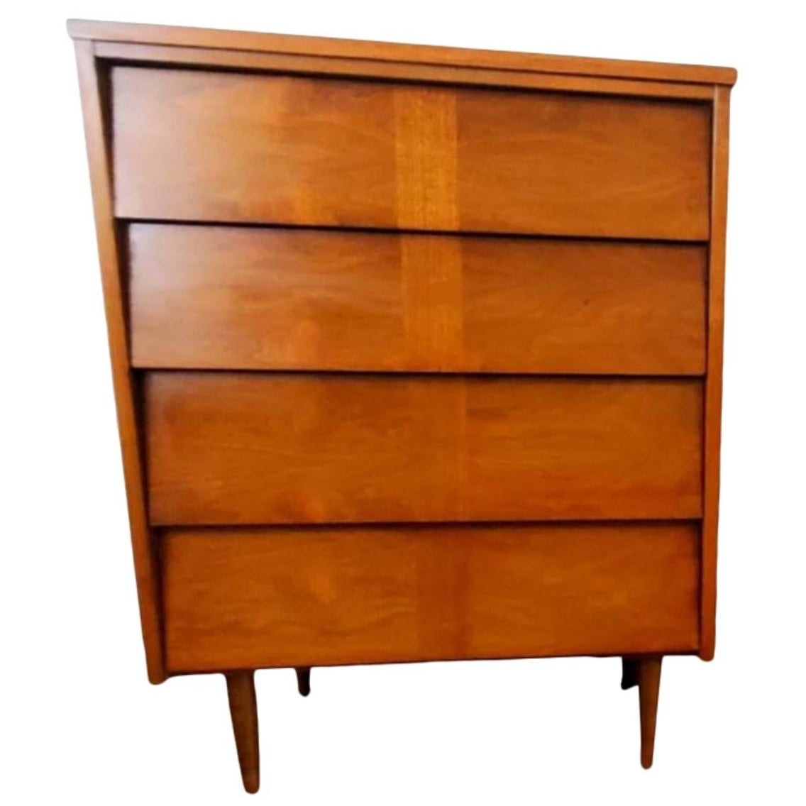 Ward Furniture Mfg Mid Century Louvered Highboy For Sale