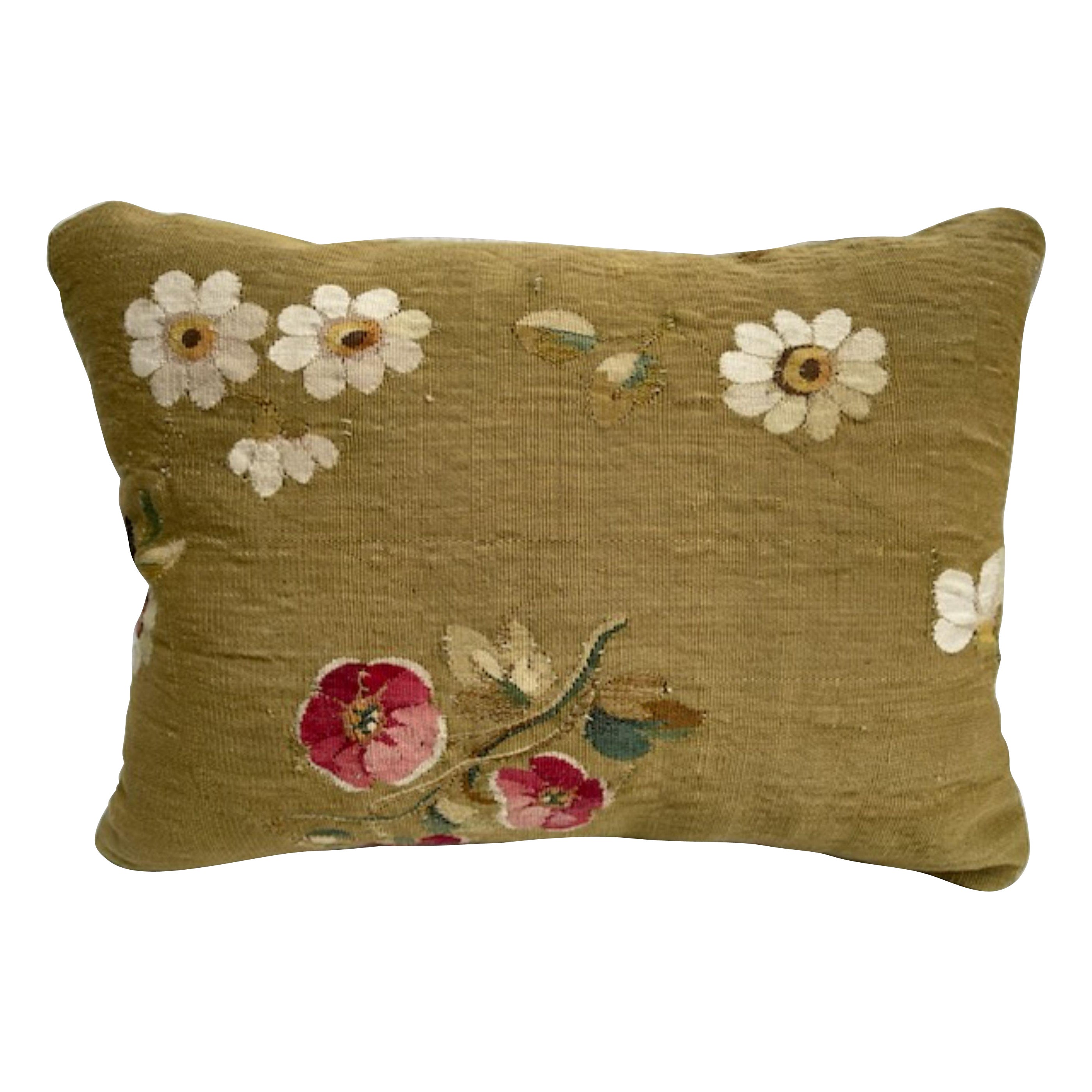 Mid 18th Century French Aubusson Tapestry Pillow For Sale