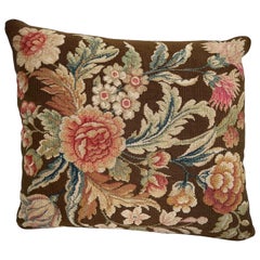 Antique 19th Century French Tapestry Pillow - 13" X 11"