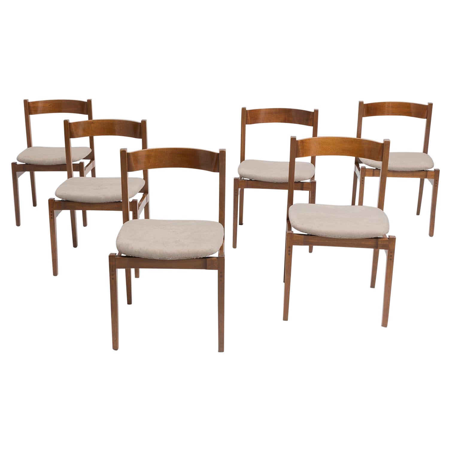 set di 6 sedie in noce mod. 101 di Gianfranco Frattini per Cassina For Sale