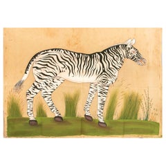 Jaime Parlade, Designer, handbemaltes „Zebra“, Öl auf Leinwand, 1970er Jahre