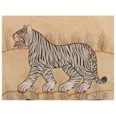 Retro 1970s Jaime Parlade Designer Hand Painting "Bengal Tiger"