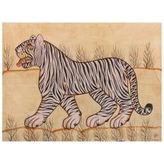 Vintage 1970s Jaime Parlade Designer Hand Painting "Bengal Tiger"