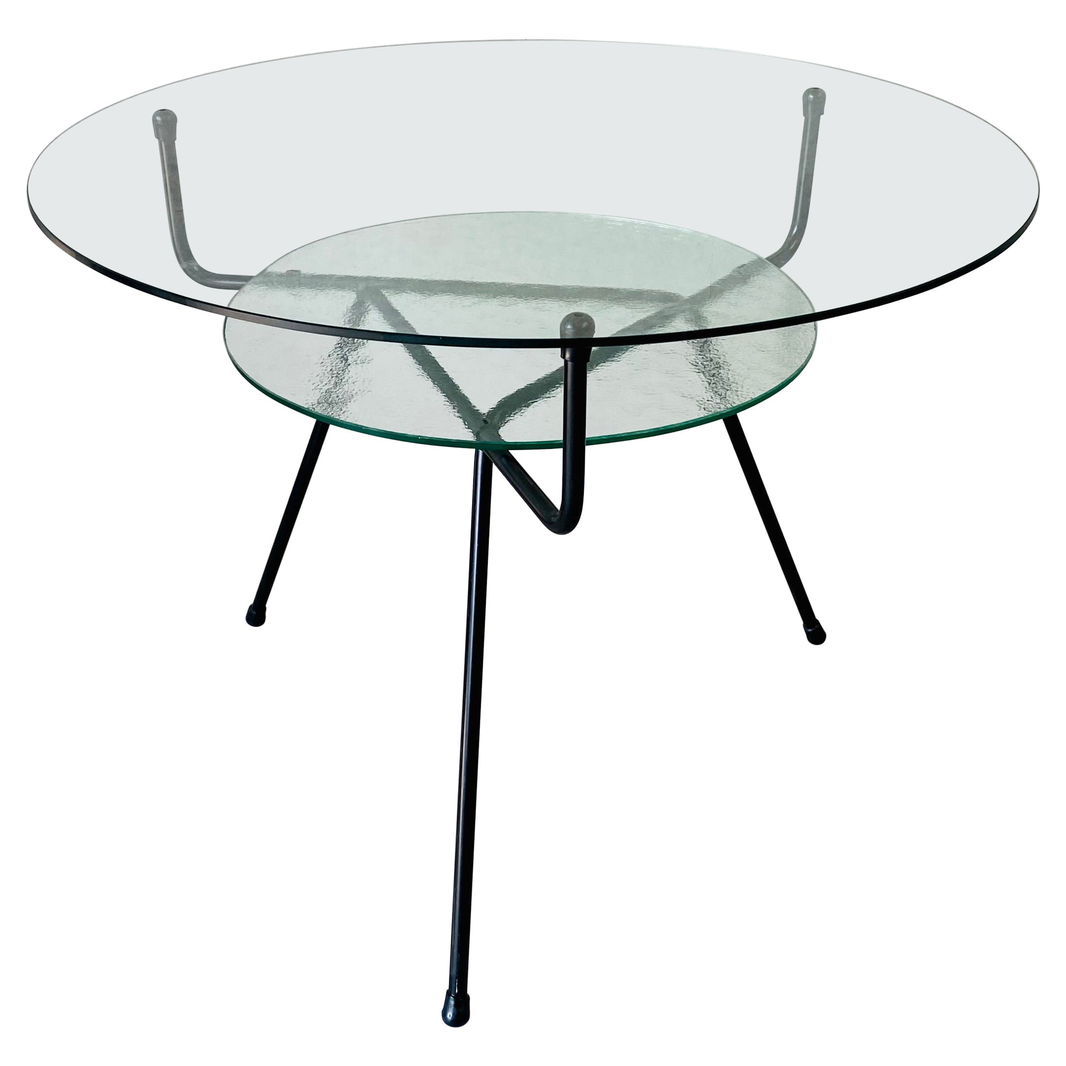 Mid-century Glas Couchtisch von W.H. Gispen für KEMBO, niederländisches Design, 1950