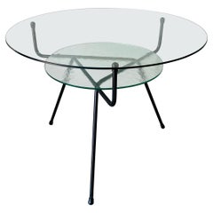 Retro Mid-century Glass Coffee Table By W.H. Gispen For KEMBO, Dutch Design 1950