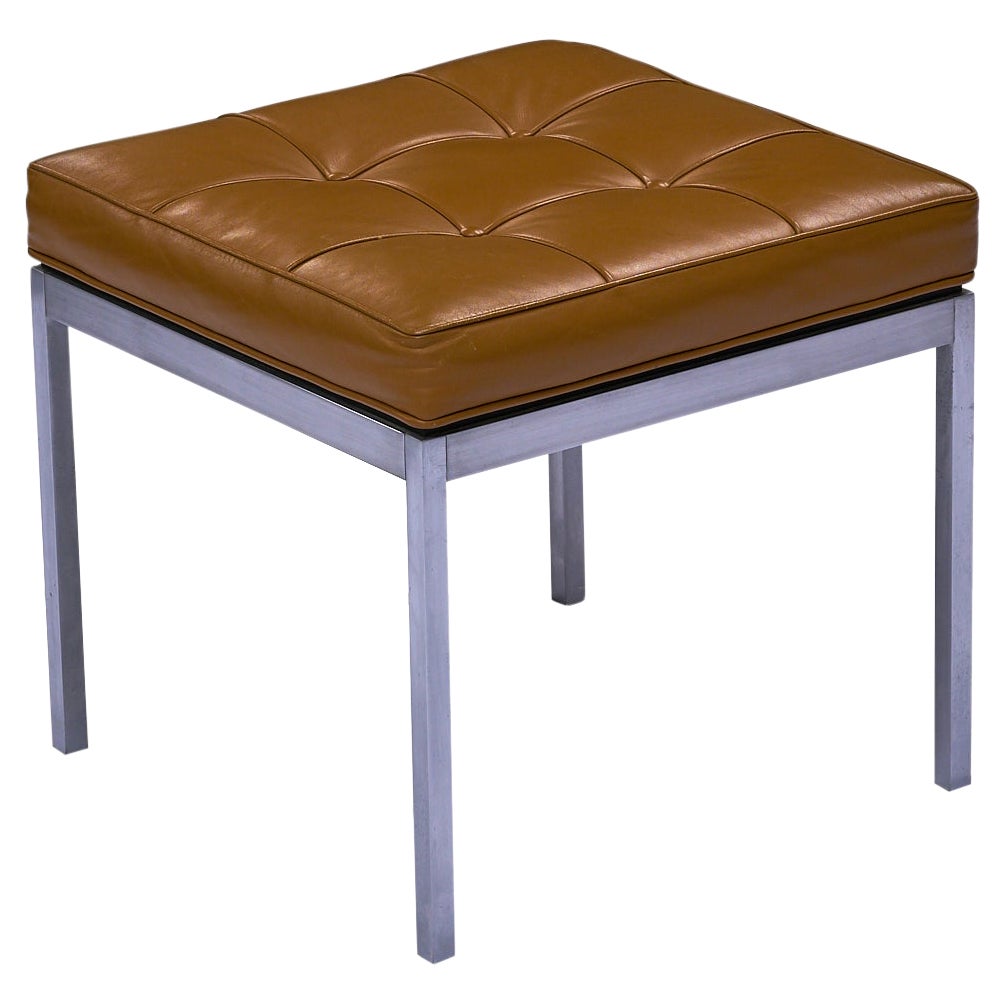 Florence Knoll stool / bench in leather for Knoll Associates For Sale
