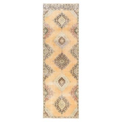 Tapis de couloir turc authentique Oushak fait main du milieu du siècle dernier, 3,8 x 12 m