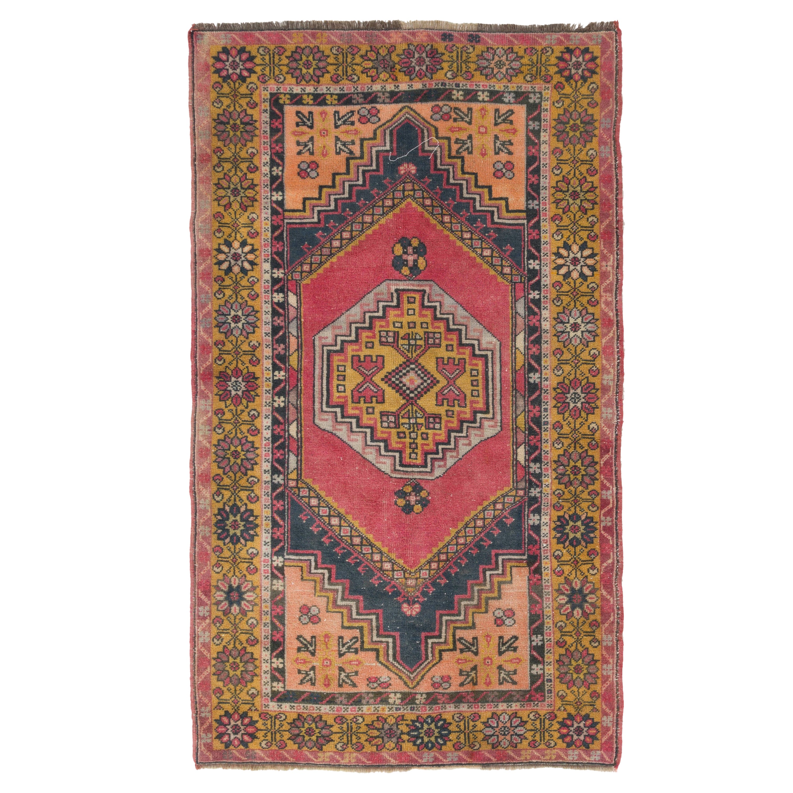 4x7 Ft Traditional One of a Kind Vintage C.Anatolian Village Rug, Soft Wool Pile For Sale