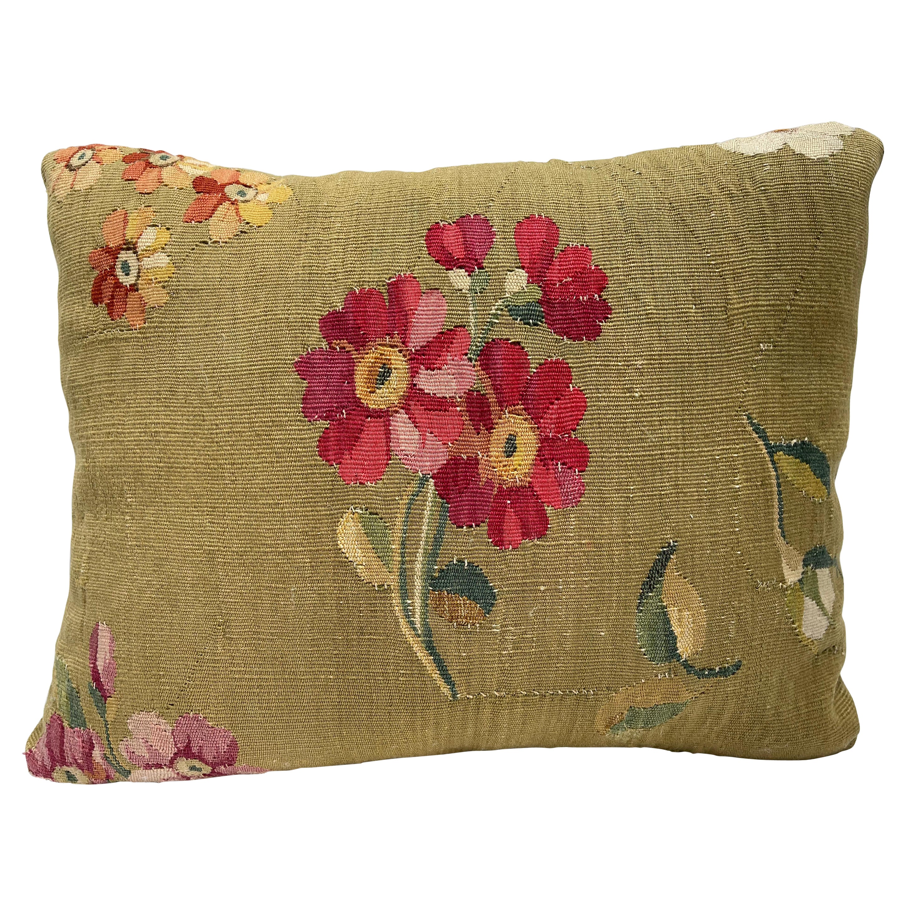 18th Century French Tapestry Pillow For Sale