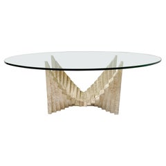 Retro Mid-Century Sculptural Travertine Coffee Table, Italy, 1970s