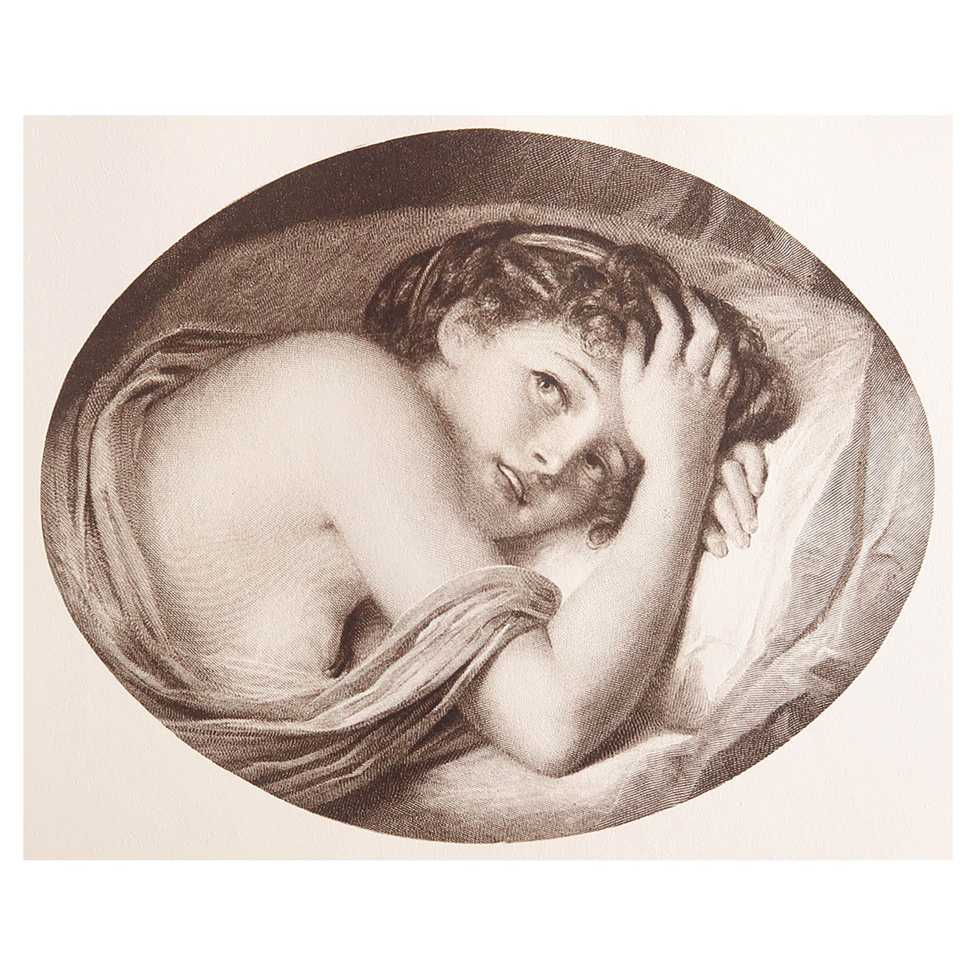 Original Antique Print After Jean-Baptiste Greuze. 1912 For Sale