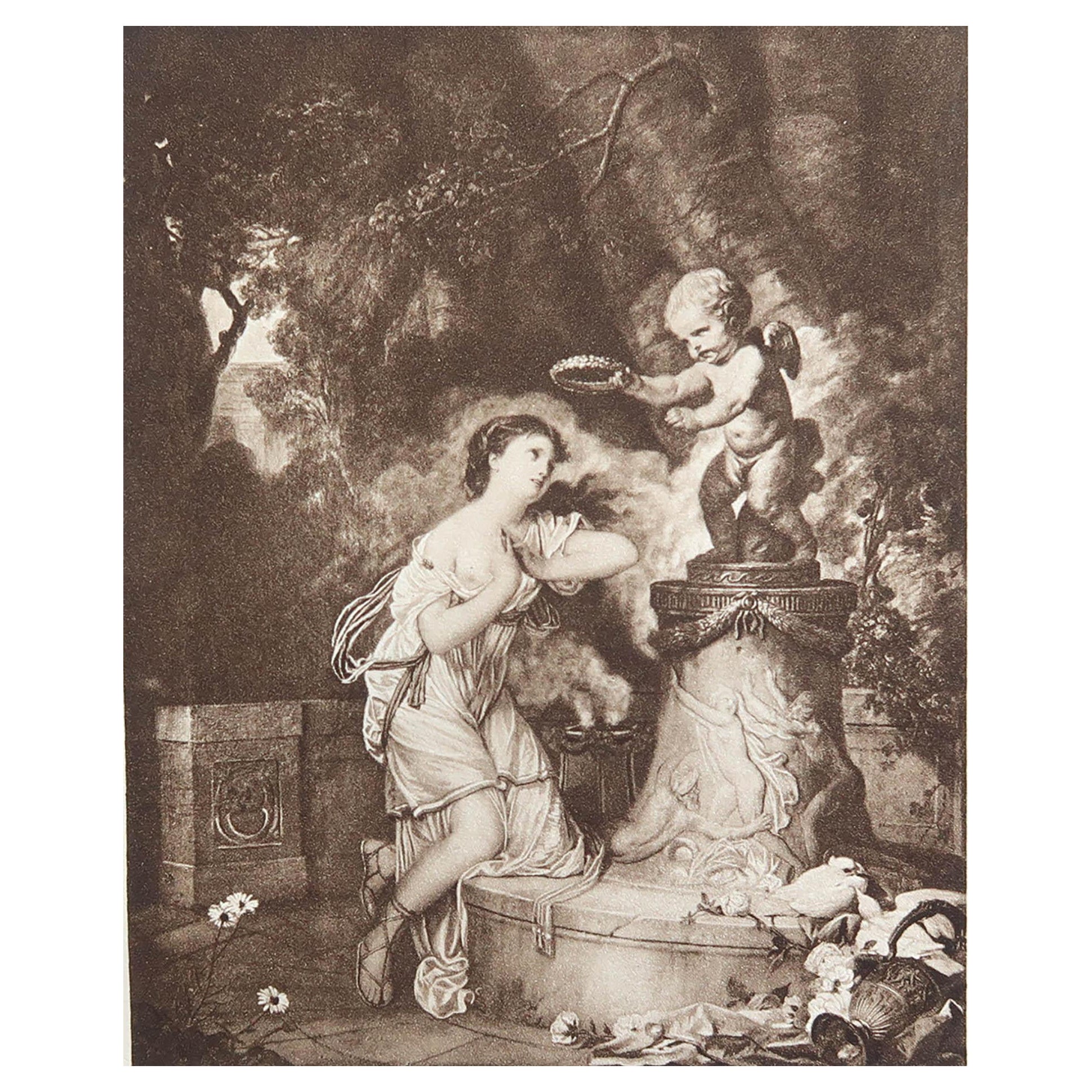 Original Antiker Druck nach Jean-Baptiste Greuze. 1912