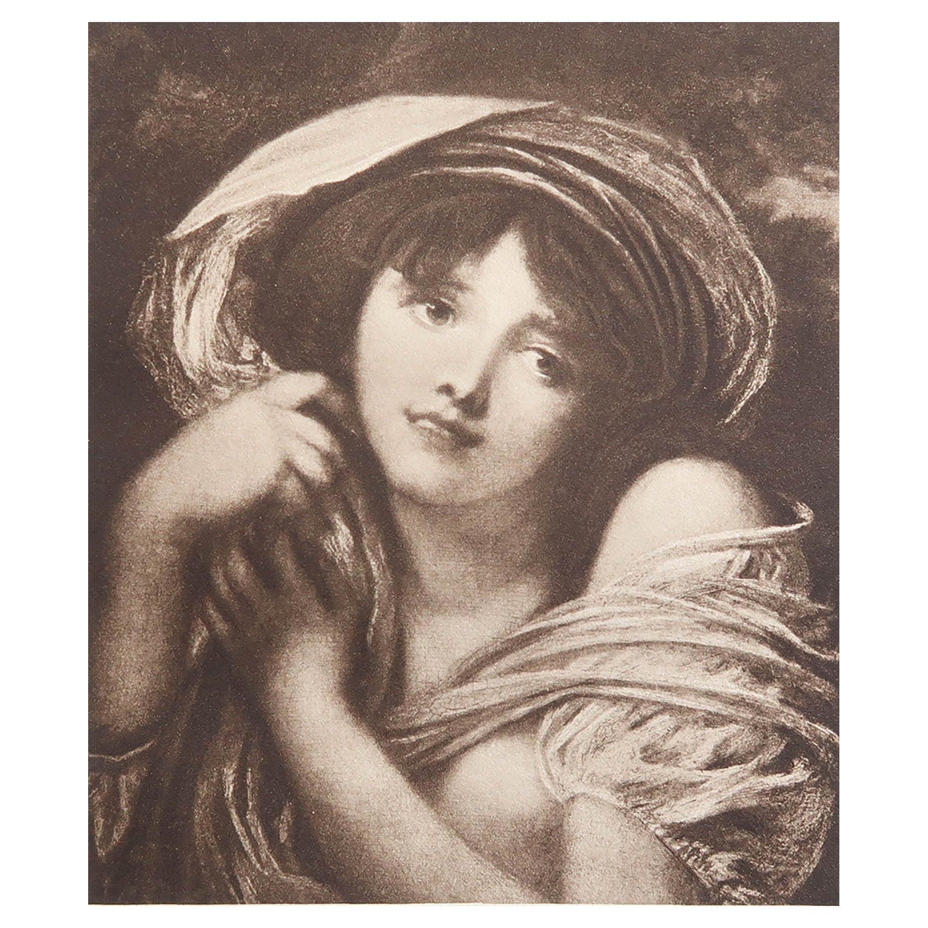 Stampa antica originale dopo Jean-Baptiste Greuze. 1912