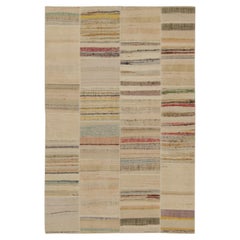 Rug & Kilim's Patchwork Kilim in Polychromatic Stripes (Kilim en patchwork à rayures polychromes)