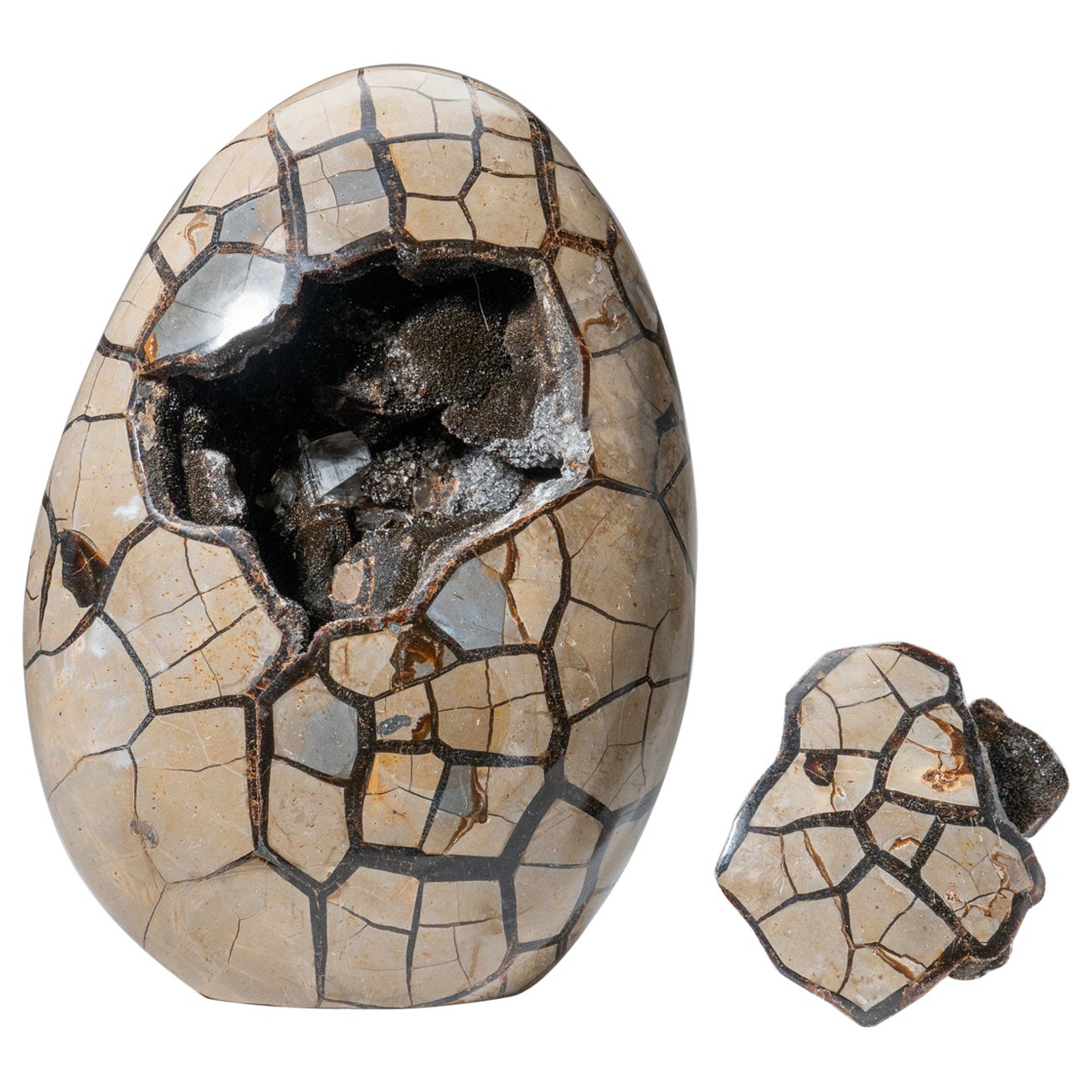 Huevo de Geoda de Druzy Septariana Pulida de Madagascar (34 libras)
