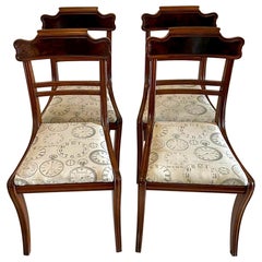 Quality Set of Four Regency Antique Mahogany Dining Chairs