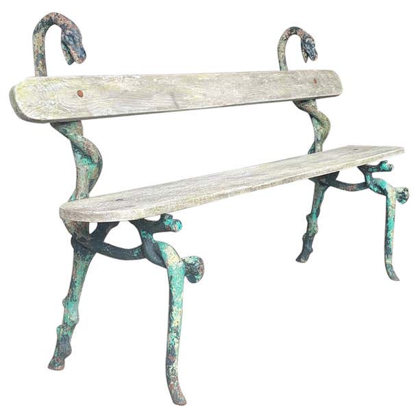 19th Century French Snake Garden Bench For Sale at 1stDibs