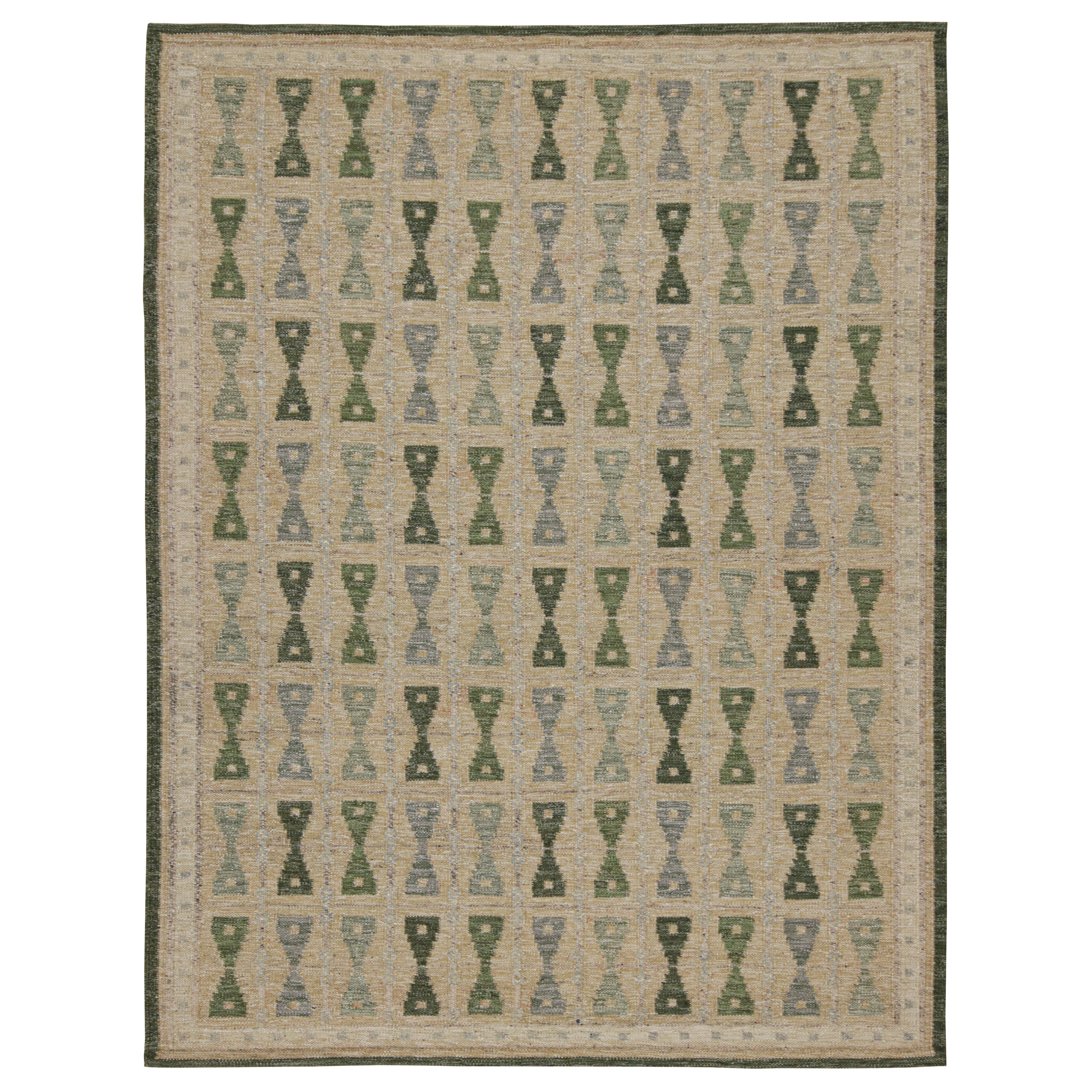 Rug & Kilim's skandinavisches Design für maßgeschneiderte Kilim-Teppiche mit Sanduhr-Mustern