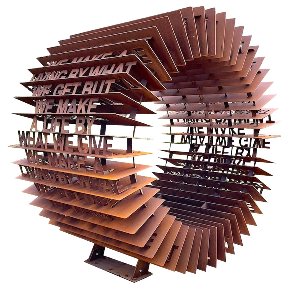 Corten-Stahl-Skulptur „Mantra Machine“ von Sapien, AKA Steve Anwar im Angebot