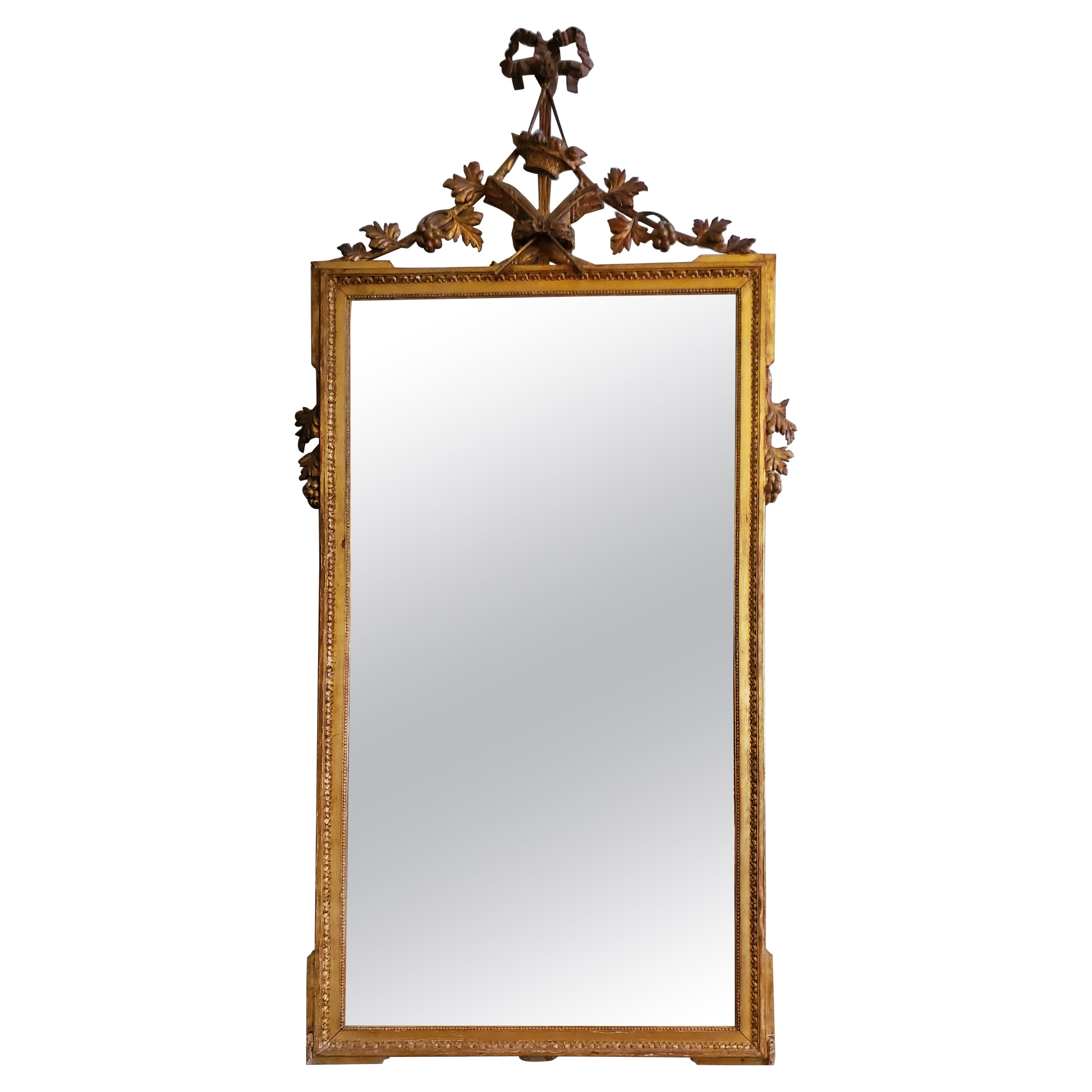 Napoleon III Louis XVI Style Gilt Wood Mirror For Sale