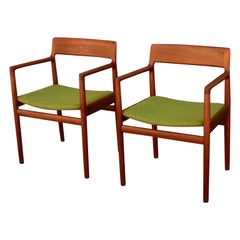 Pair of Vintage 1960's Dalescraft Teak Carver Dining Chairs