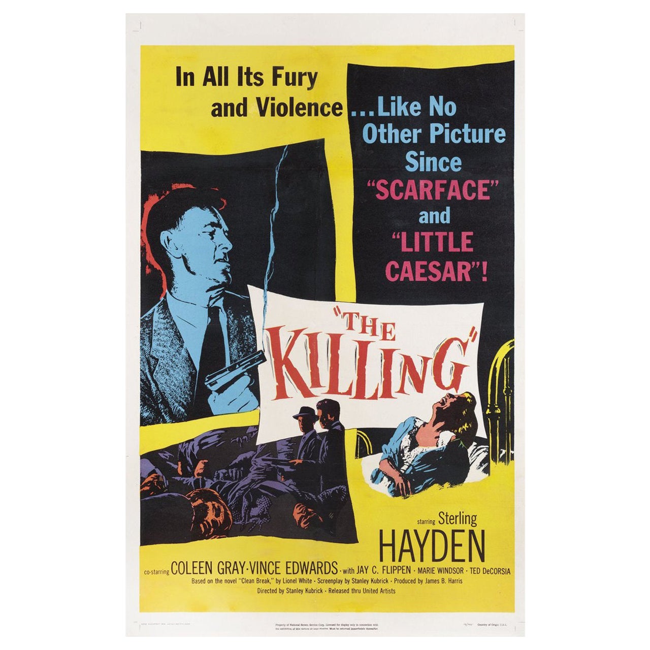 The Killing 1956 Affiche de film américain en une page en vente