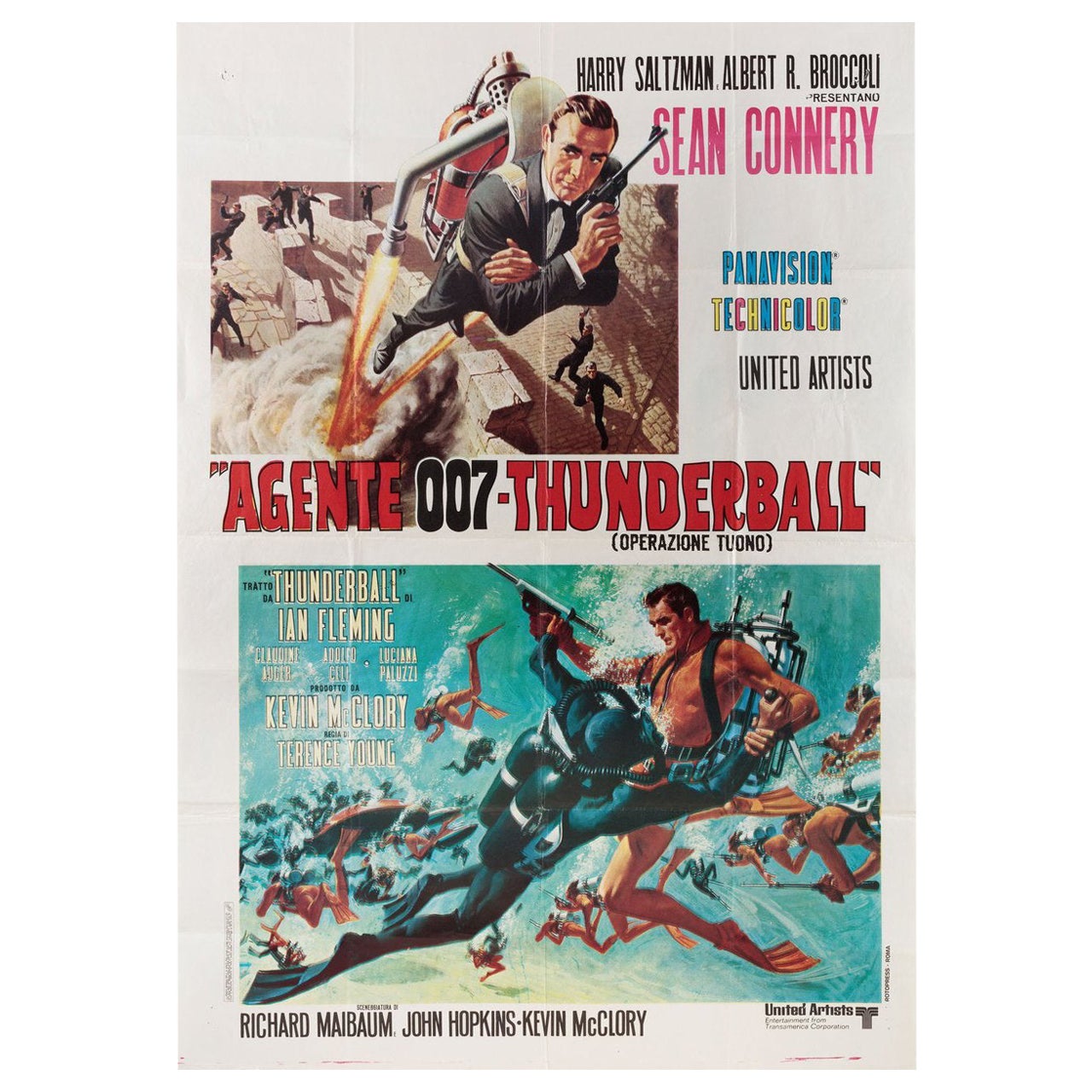 Thunderball R1970s Italian Due Fogli Film Poster