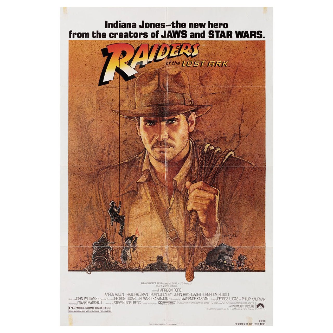 Raiders of the Lost Ark 1981 U.S. One Sheet Film Poster For Sale