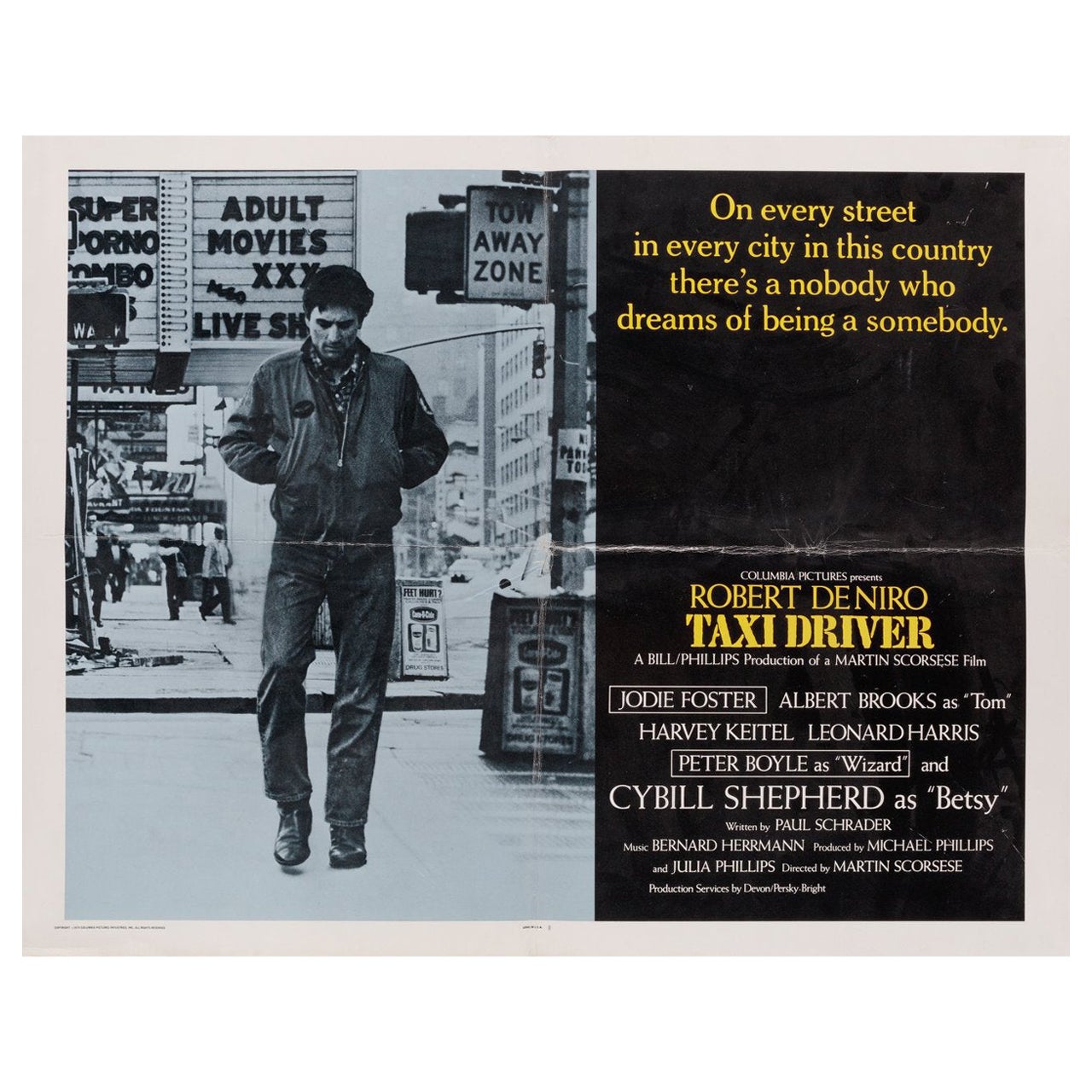 U.S. Taxi Driver 1976, Filmplakat mit halbem Sieb