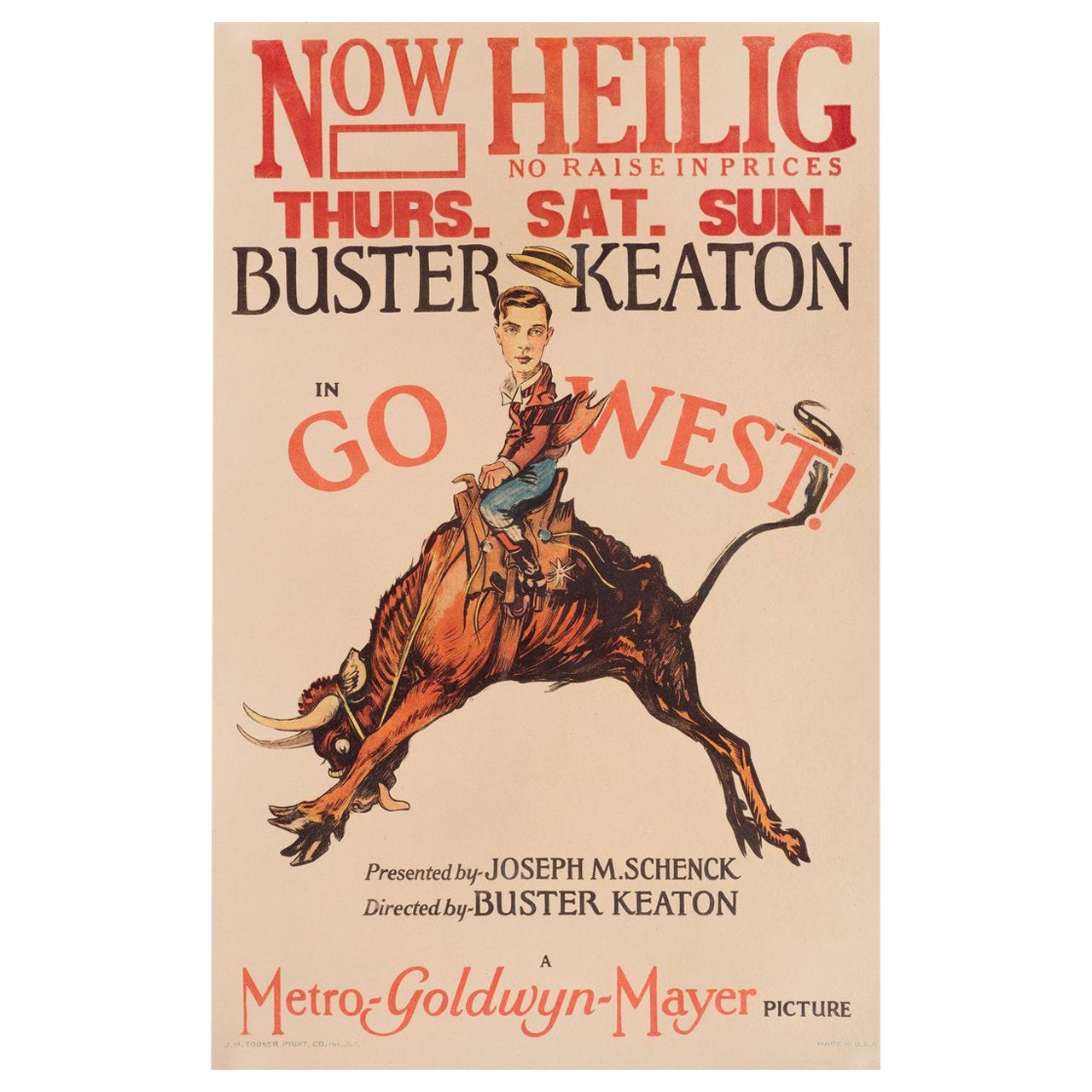 Go West 1925 U.S. Window Card Film Poster For Sale