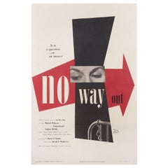 Vintage No Way Out 1950 U.S. One Sheet Film Poster
