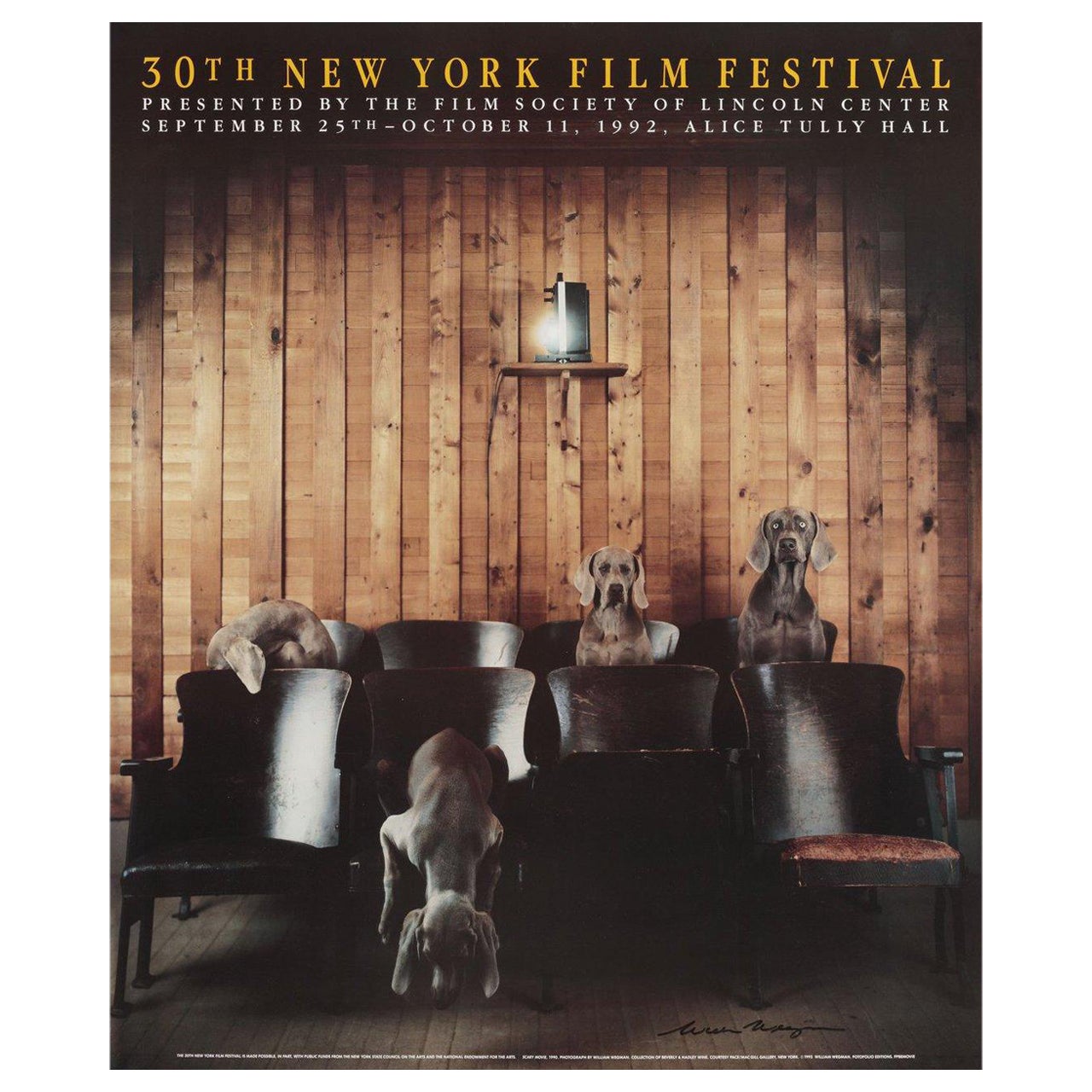 30. New Yorker Filmfestival 1992, Plakat, signiert im Angebot