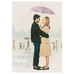 Affiche japonaise du film Les parapluies de Cherbourg 1964, format B2