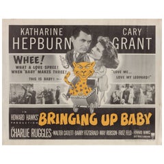 Vintage Bringing Up Baby R1955 U.S. Half Sheet Film Poster