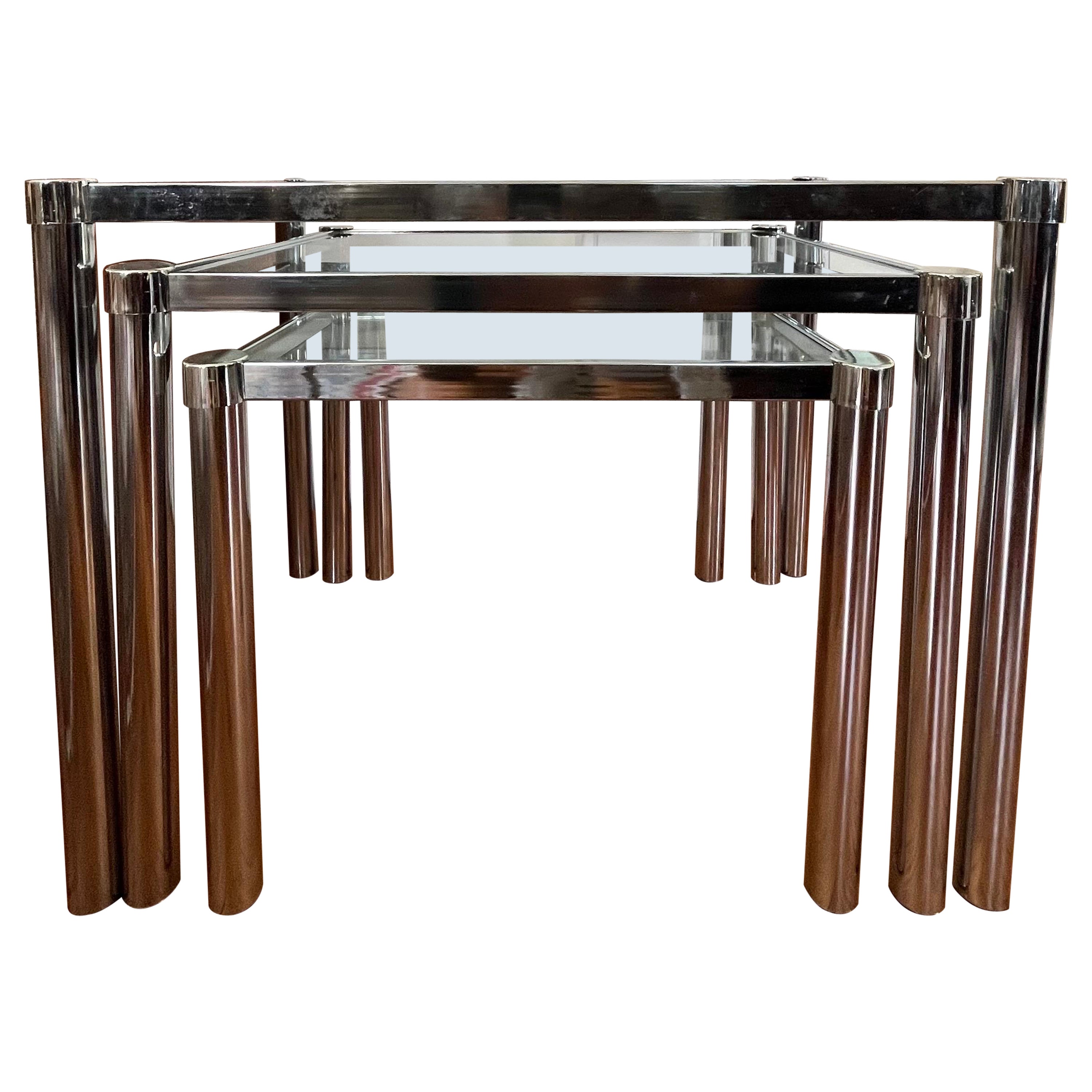 Mid Century Chrome Nesting Tables