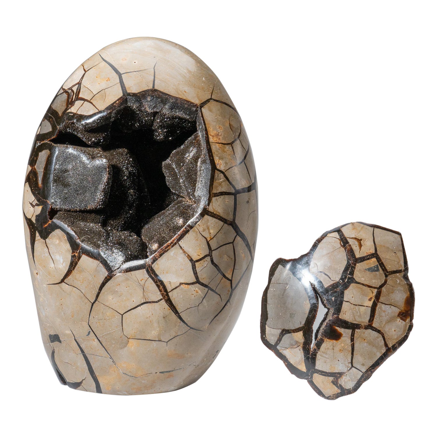 Huevo de Geoda de Druzy Septariana Pulida de Madagascar (35 libras)