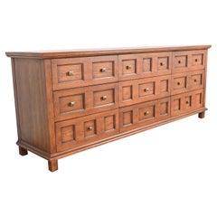 Henredon Mid-Century Spanish Colonial Walnut Long Dresser or Credenza, 1960s