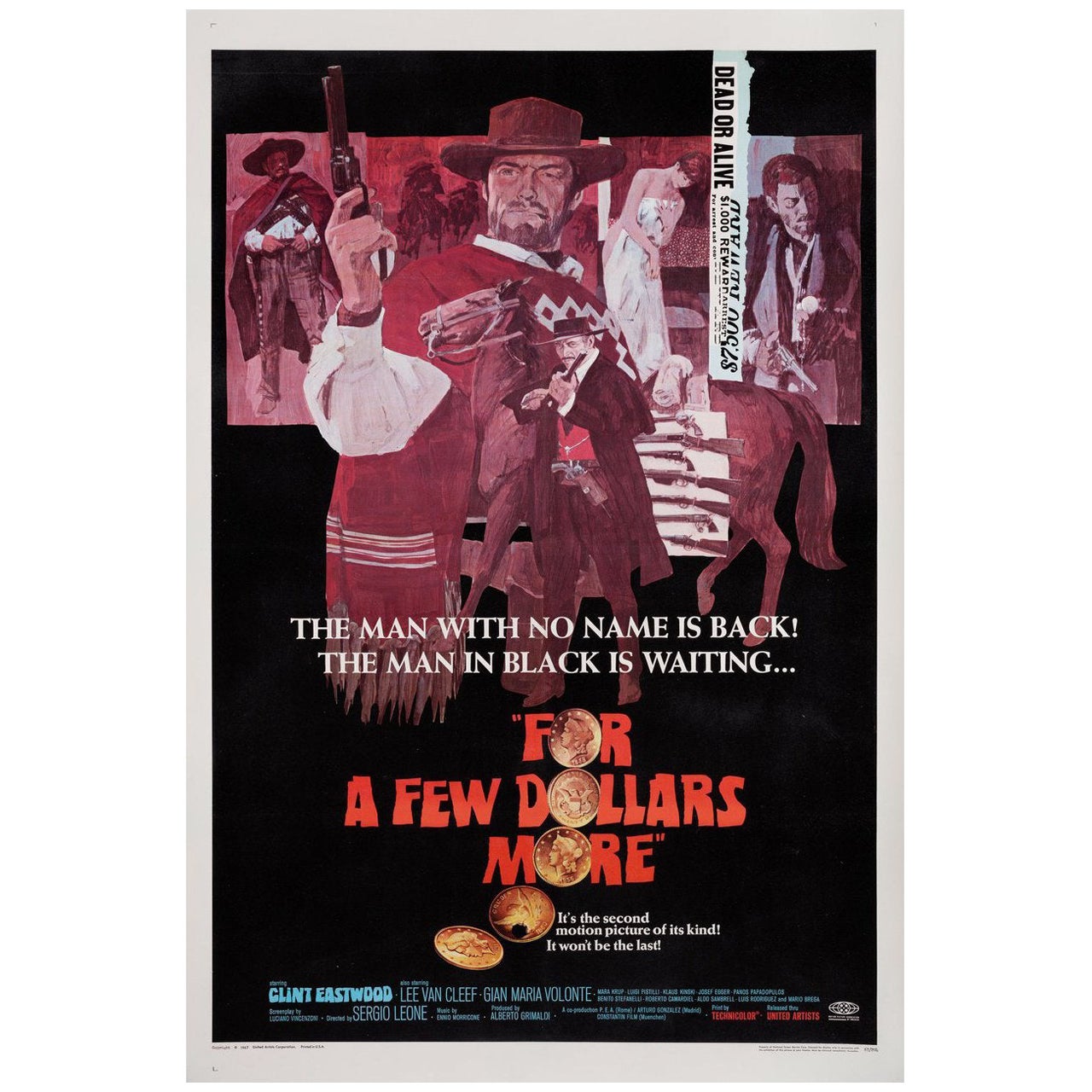 For a Few Dollars More 1965 U.S. One Sheet Film Poster For Sale