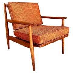 Danish Modern Teak Lounge Chair, Newly Upholstered
