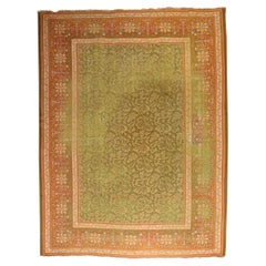 Antique Zabihi Collection Apple Green arts Crafts Irish Donegal Rug