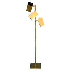 Brass Cubist Floor Lamp by Robert Sonneman for Koch & Lowy, ca. 1970