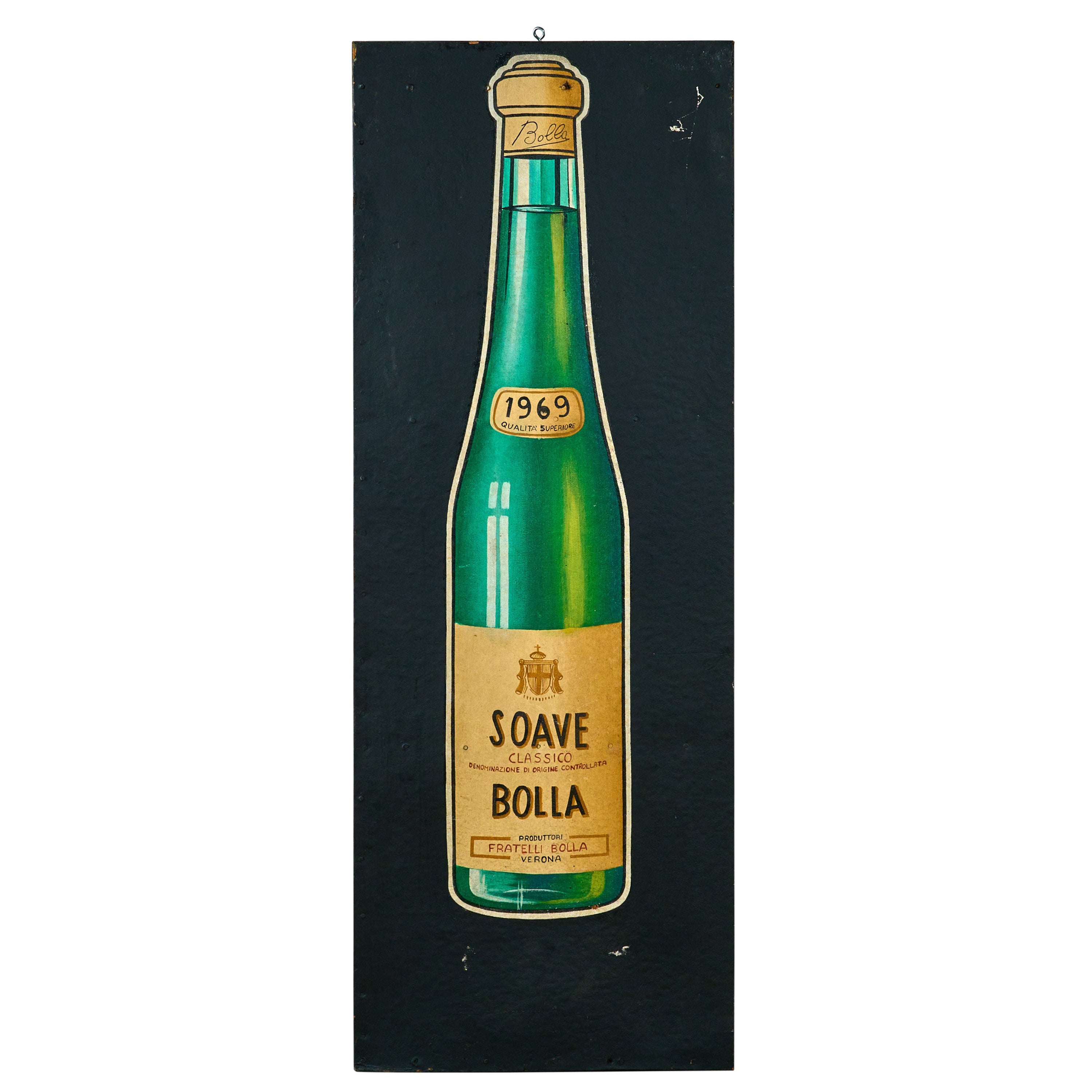 Handbemaltes Werbeschild für Soave Bolla