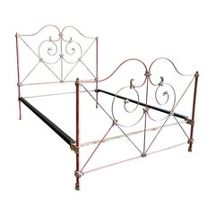 Retro Full Size Iron Bed with Side Rails