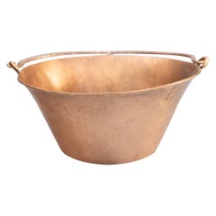 Antiguo macetero Petite French de cobre martillado