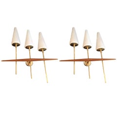 Large Pair of French, 1960s, Sconces