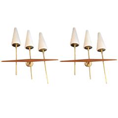 Large Pair of French, 1960s, Sconces 7