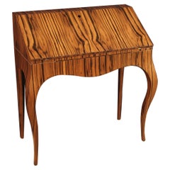 20th Century Veneered in Walnut Wood Italian Bureau Desk, 1970