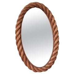 Audoux-Minet Rope Mid-Century French Oval Mirror (no.2)